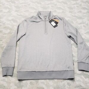 Boss Hugo Boss Sweater Mens XL Gray Quarter Zip Long Sleeve NWT